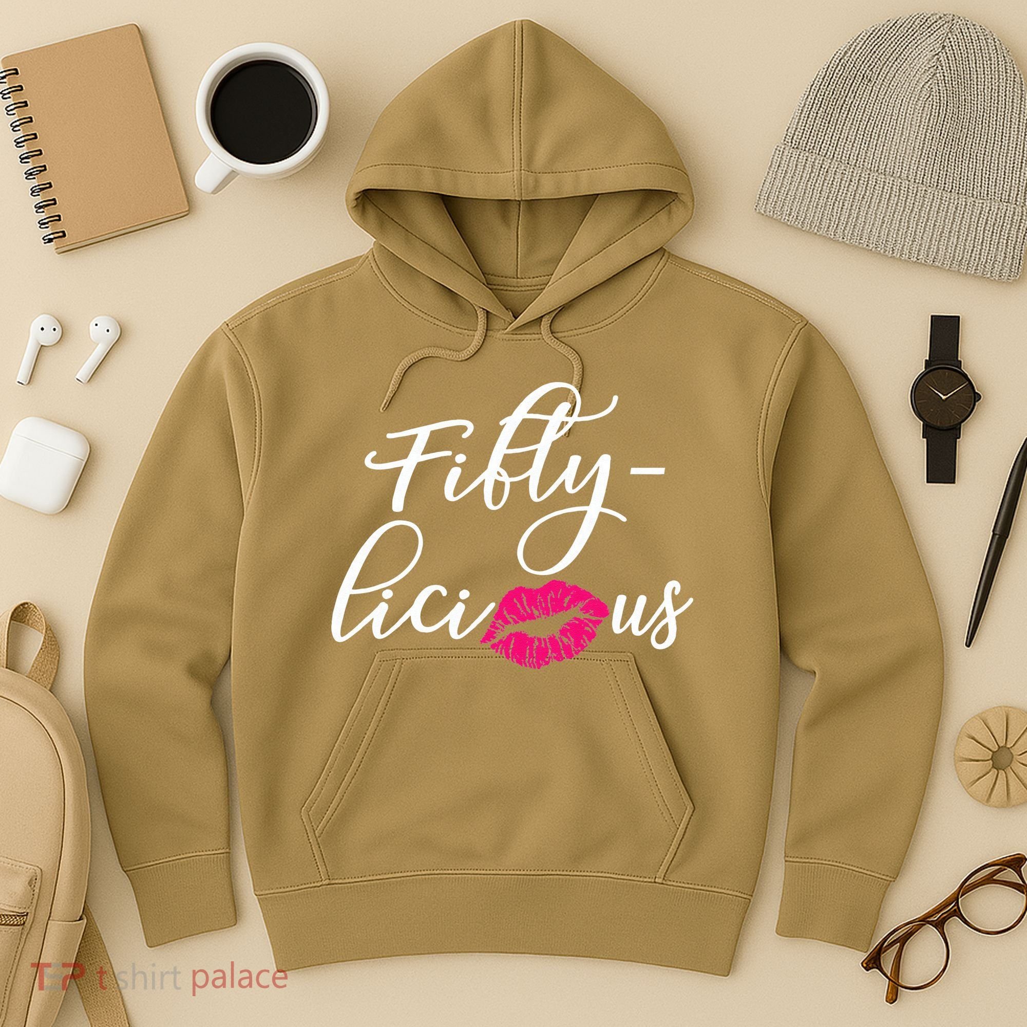 Fiftylicious Fifty Cute 50th Birthday For Her Funny Gift Hoodie
