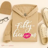 Fiftylicious Fifty Cute 50th Birthday For Her Funny Gift Hoodie thumb 4
