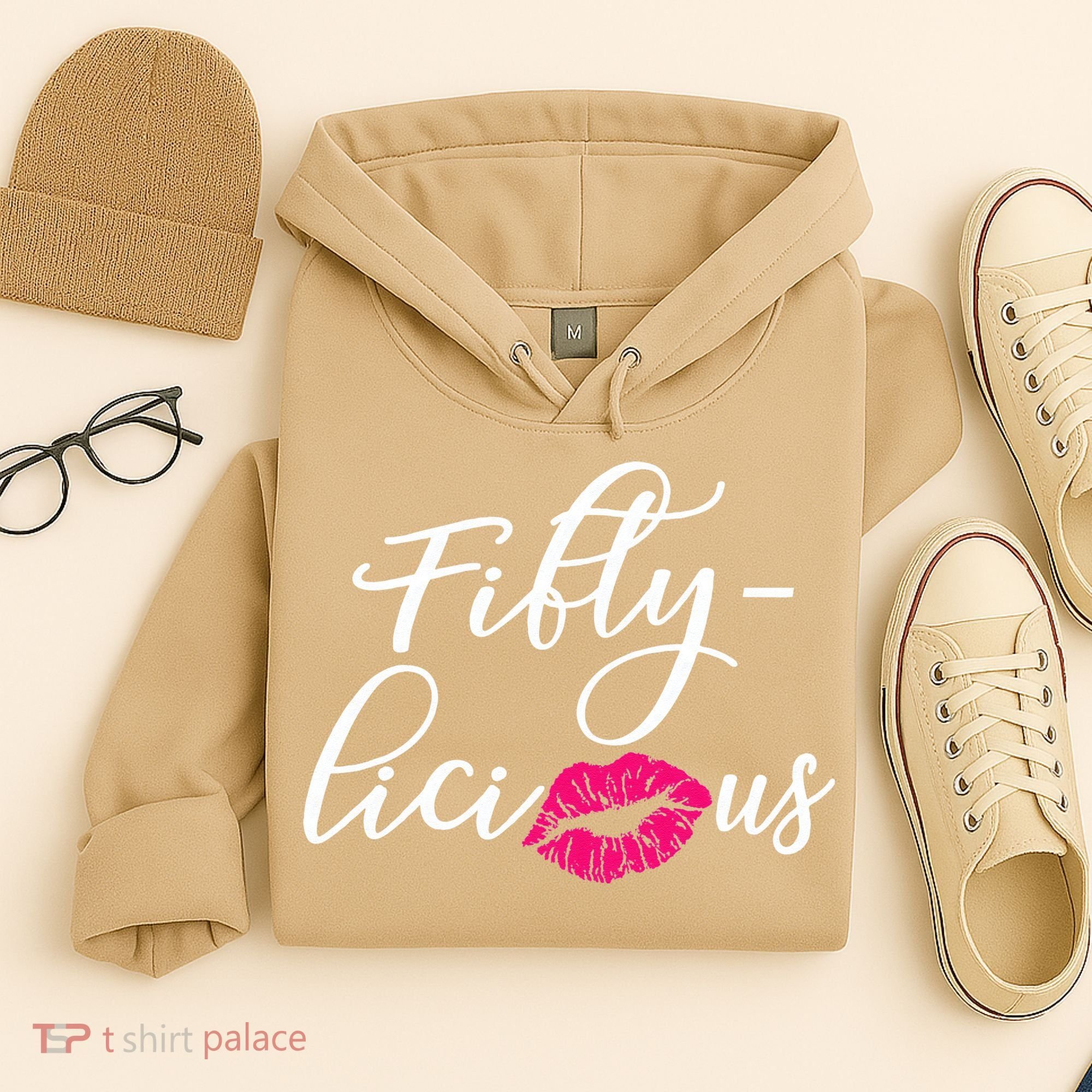 Fiftylicious Fifty Cute 50th Birthday For Her Funny Gift Hoodie
