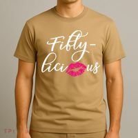 Fiftylicious Fifty Cute 50th Birthday For Her Funny Gift T-Shirt thumb 3