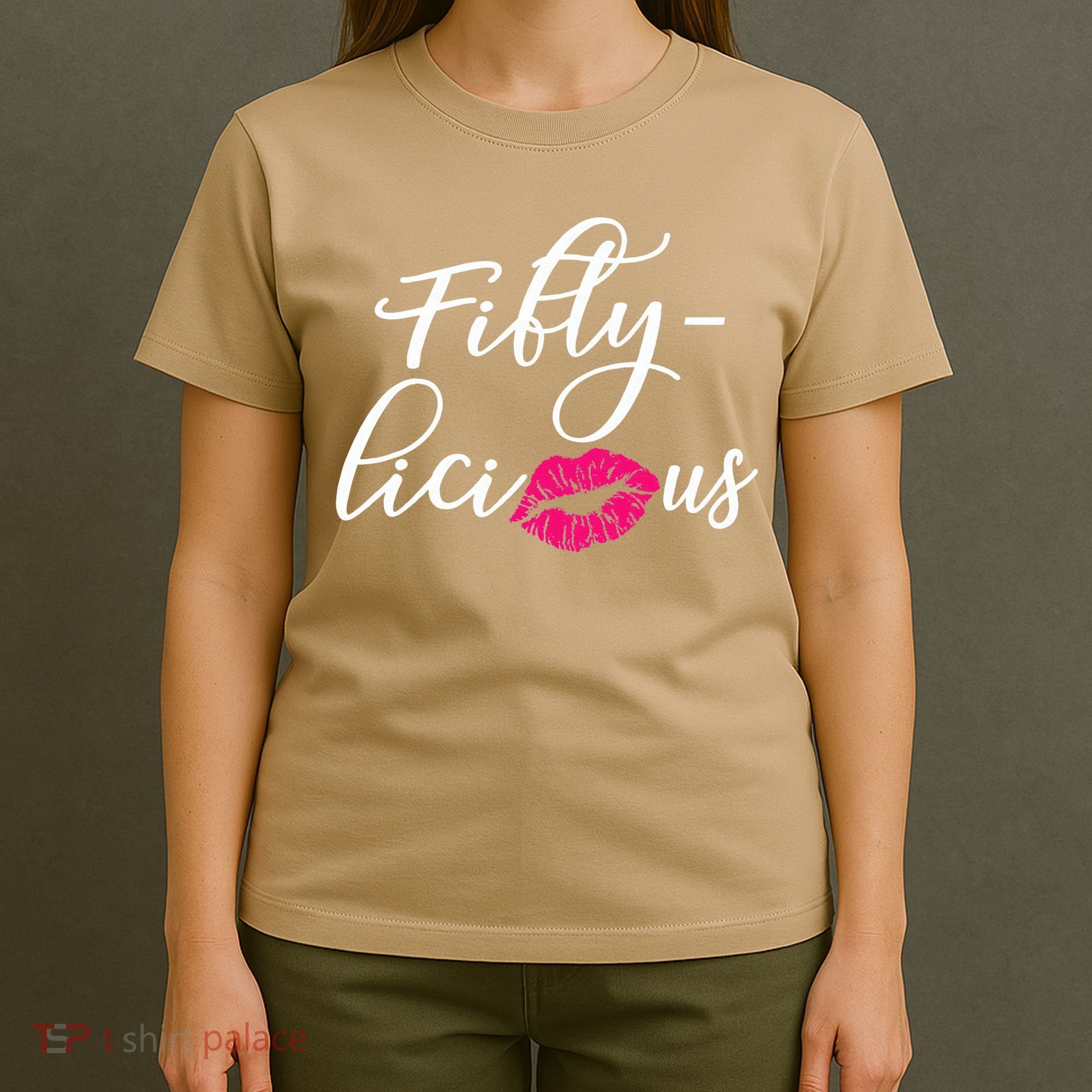Fiftylicious Fifty Cute 50th Birthday For Her Funny Gift T-Shirt