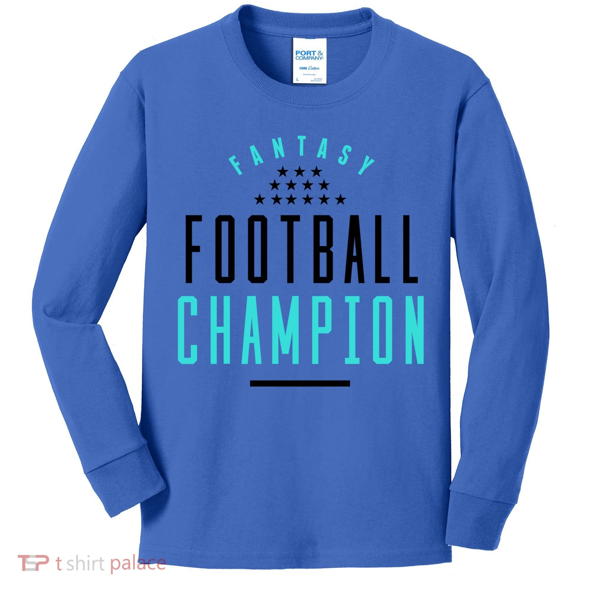 Fantasy Football Champion Winner League Draft Team Gift Kids Long Sleeve Shirt
