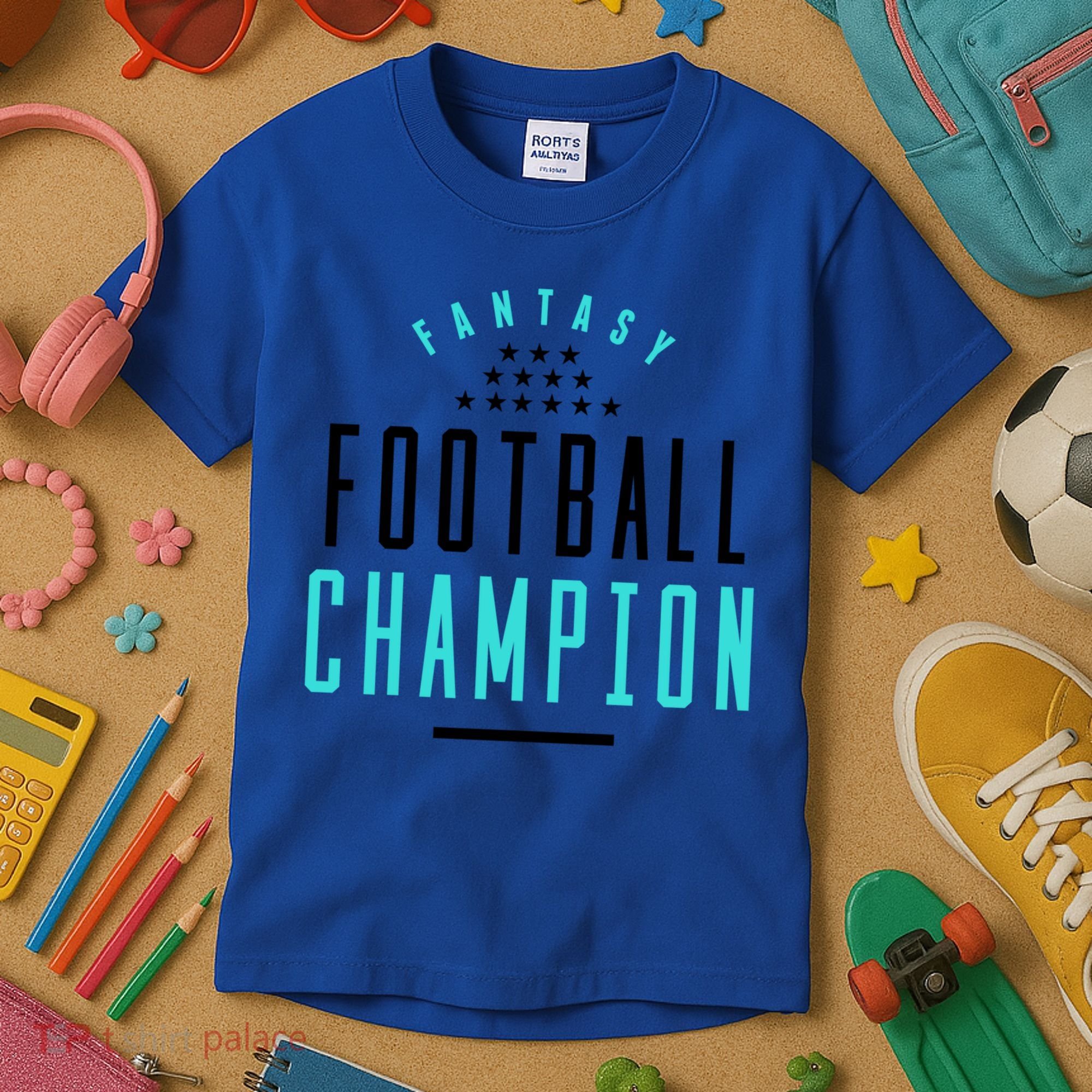 Fantasy Football Champion Winner League Draft Team Gift Kids T-Shirt