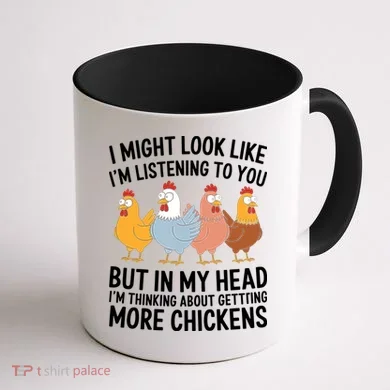 Funny Farmer Chickens Coffee Mug back