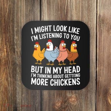 Funny Farmer Chickens Coaster
