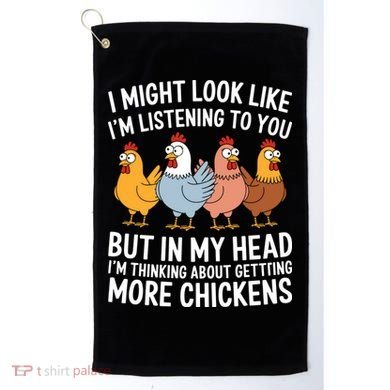 Funny Farmer Chickens Golf Towel