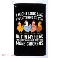 Funny Farmer Chickens Golf Towel thumb 0
