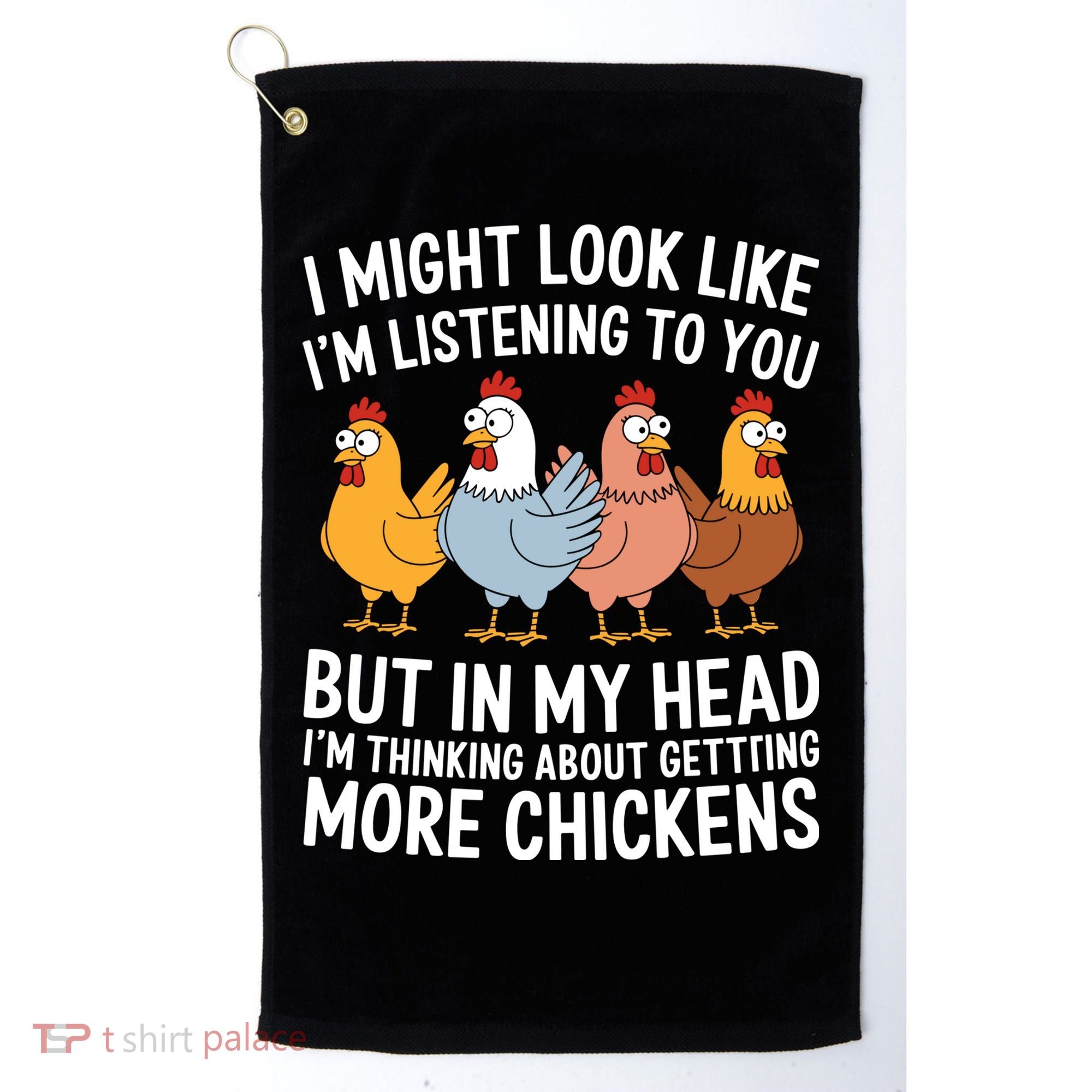 Funny Farmer Chickens Golf Towel