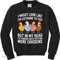 Funny Farmer Chickens Kids Sweatshirt thumb 0