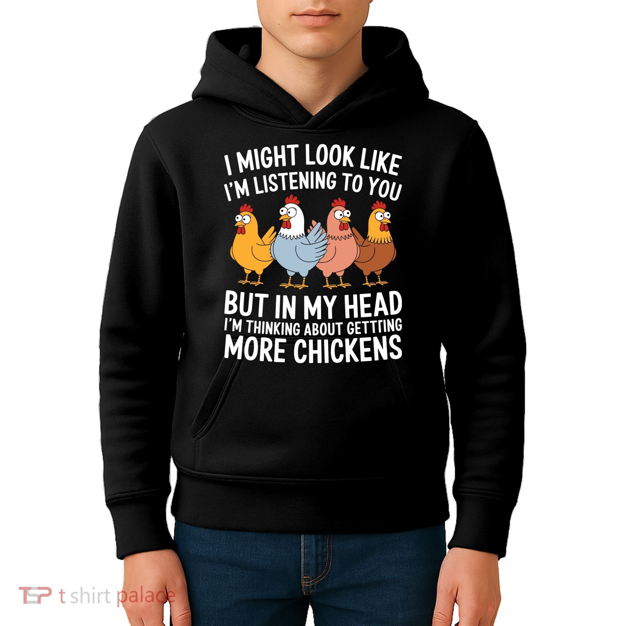 Funny Farmer Chickens Kids Hoodie