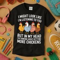 Funny Farmer Chickens Kids T-Shirt thumb 3