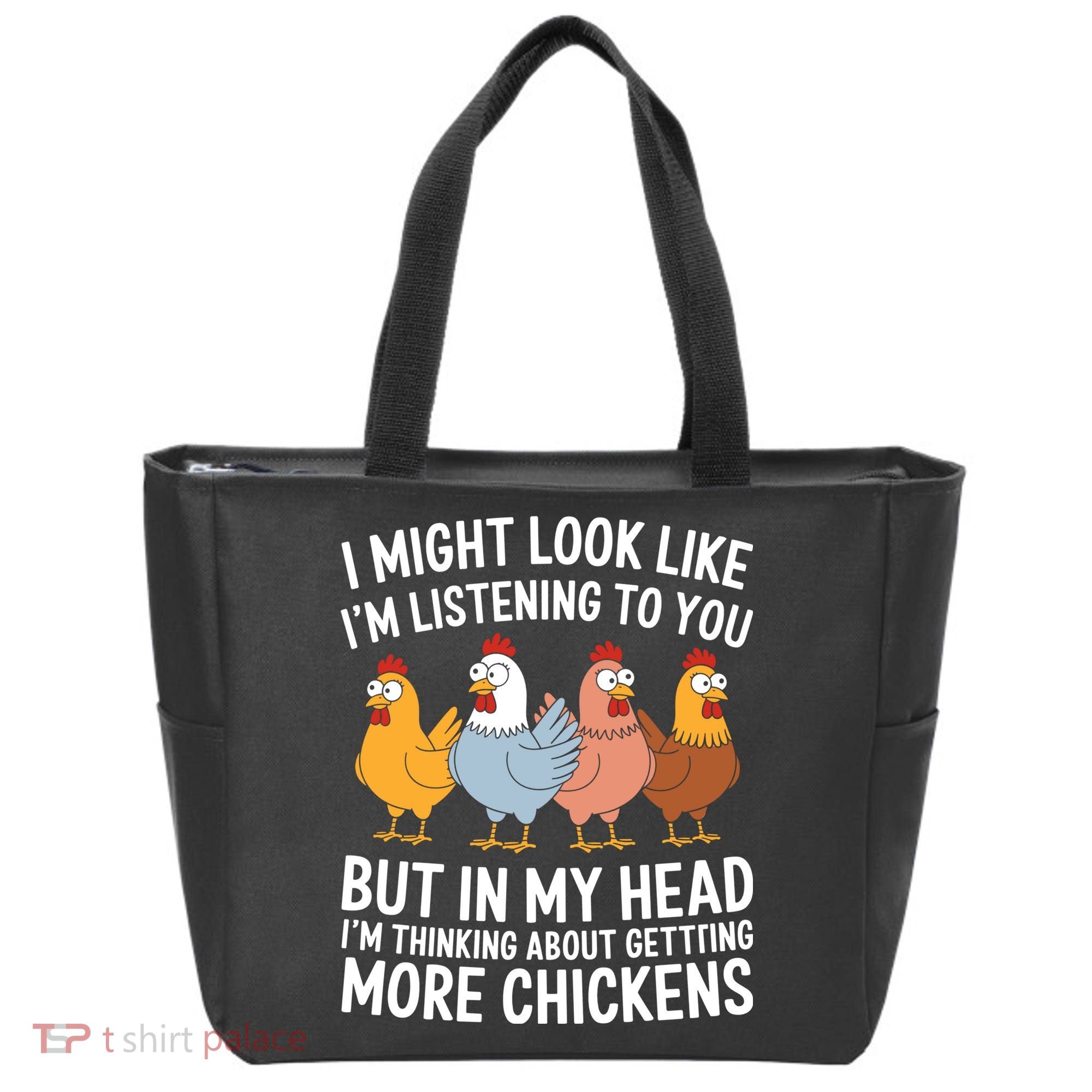 Funny Farmer Chickens Tote Bag