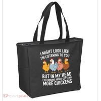 Funny Farmer Chickens Tote Bag thumb 2