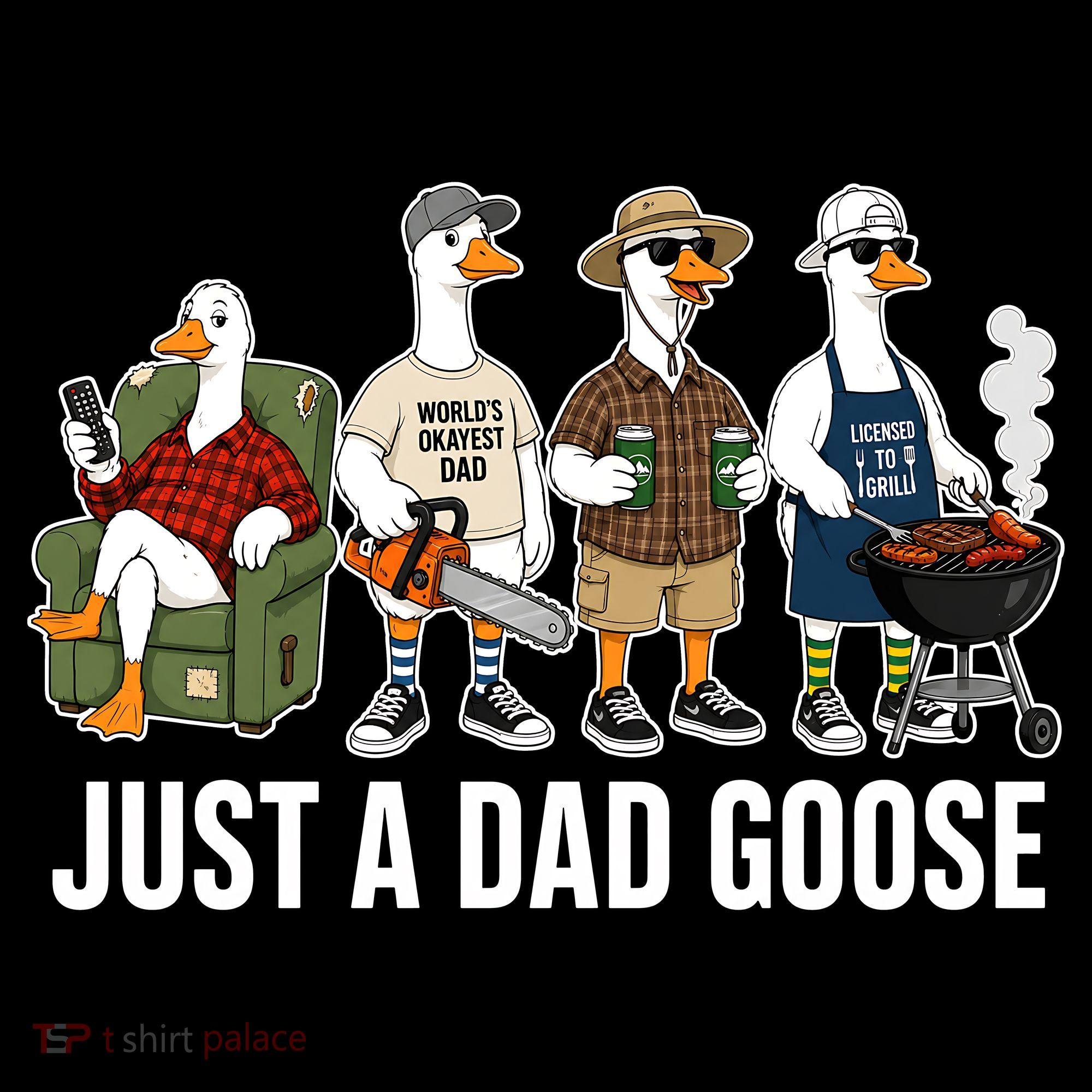 Funny Father's Day Just A Dad Goose Bucket Hat