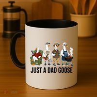 Funny Father's Day Just A Dad Goose Coffee Mug thumb 4
