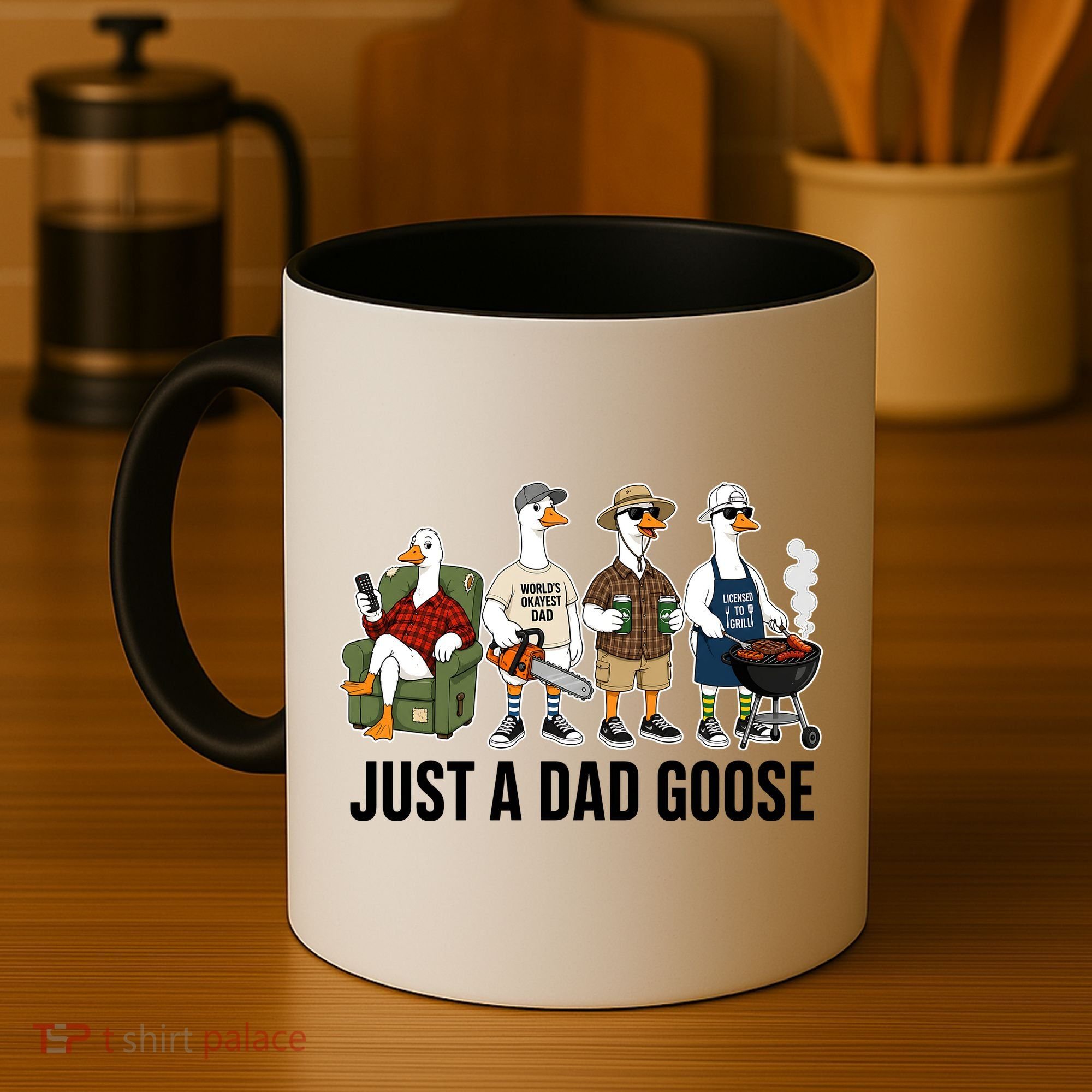 Funny Father's Day Just A Dad Goose Coffee Mug