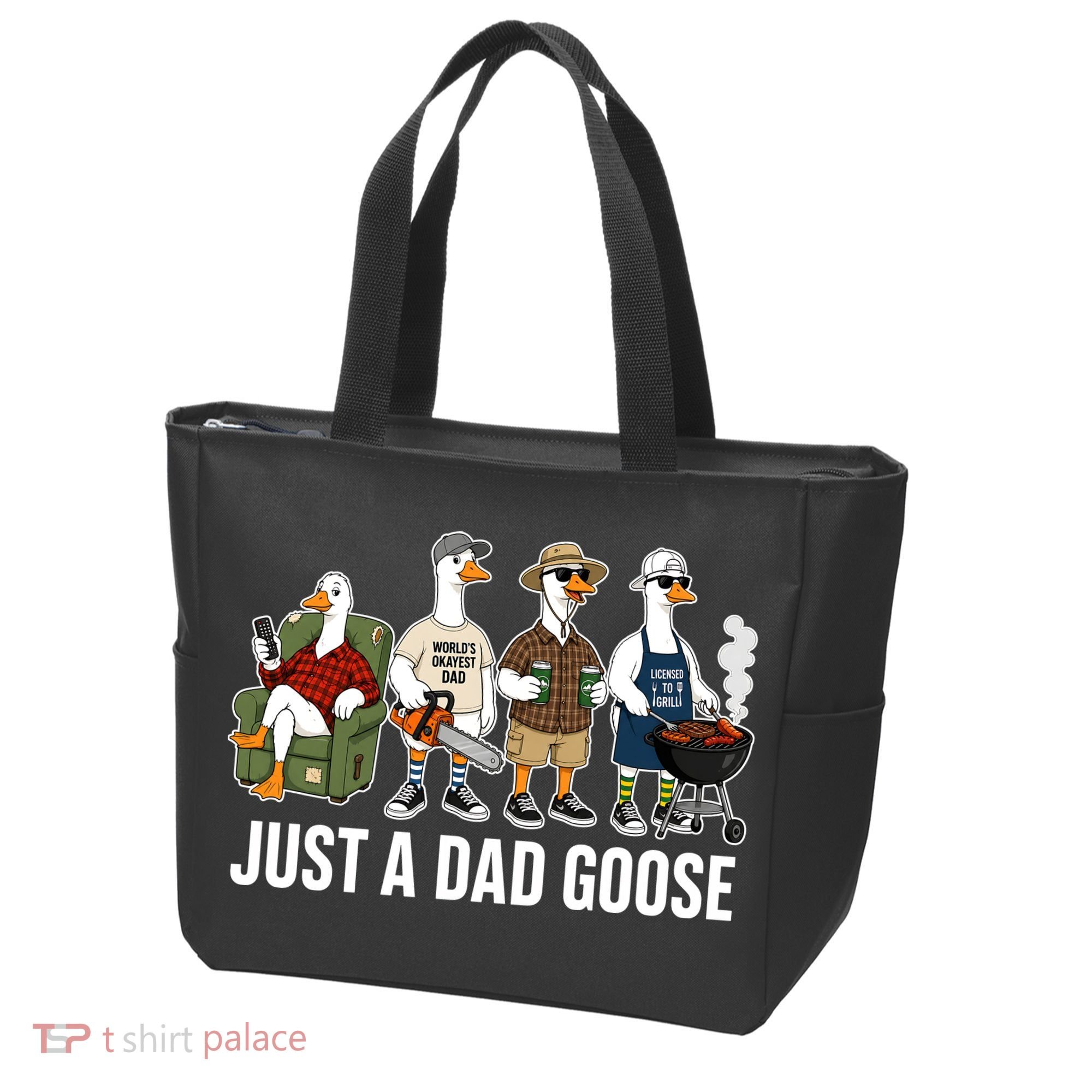Funny Father's Day Just A Dad Goose Tote Bag