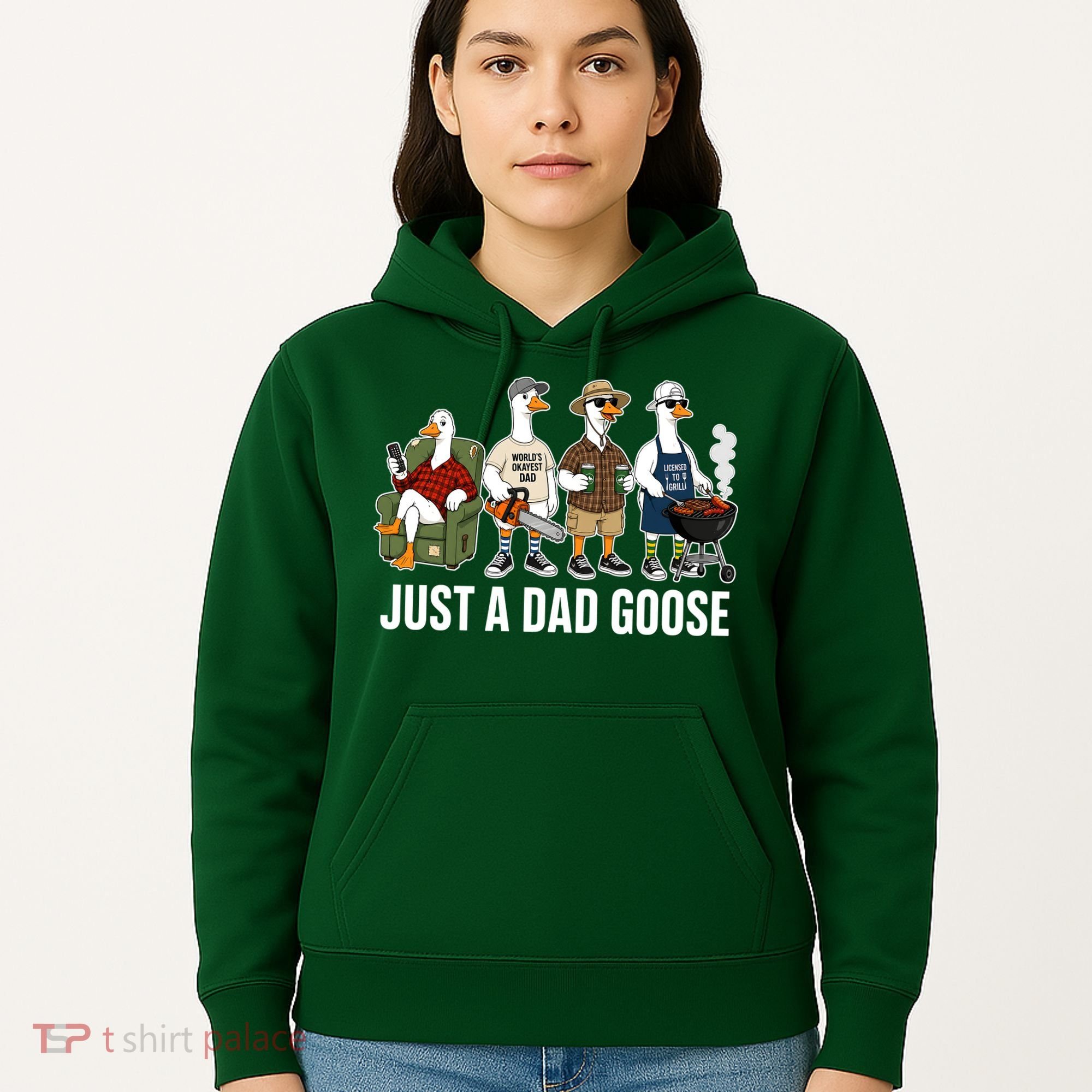 Funny Father's Day Just A Dad Goose Hoodie