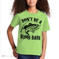 Funny Fishing Dont Be A Dumb Bass Kids T-Shirt thumb 2