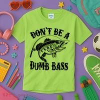 Funny Fishing Dont Be A Dumb Bass Kids T-Shirt thumb 3