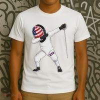 Funny Fencing Dabbing Boy Girl Fencer Sport Women T-Shirt thumb 3