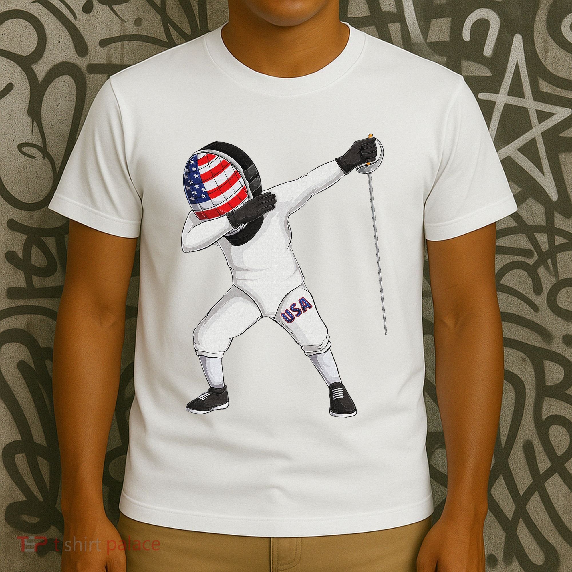 Funny Fencing Dabbing Boy Girl Fencer Sport Women T-Shirt