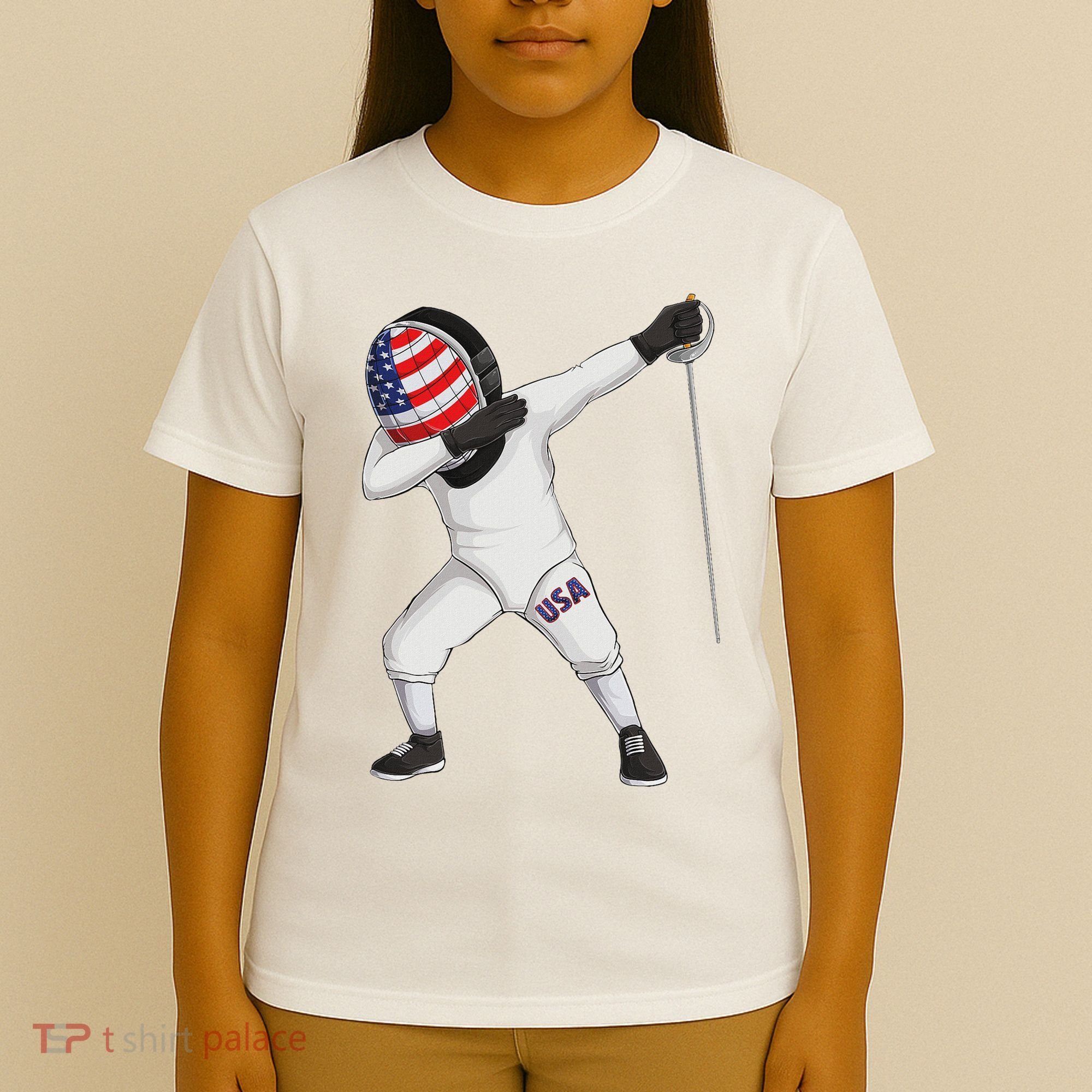 Funny Fencing Dabbing Boy Girl Fencer Sport Women T-Shirt