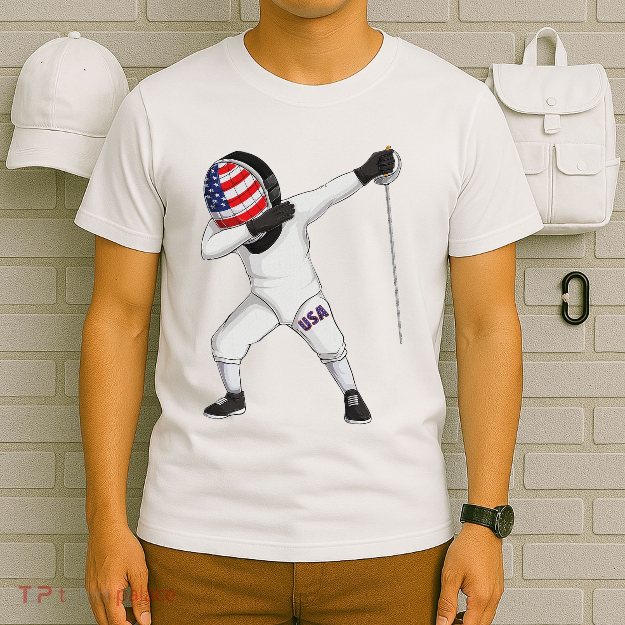 Funny Fencing Dabbing Boy Girl Fencer Sport Women T-Shirt