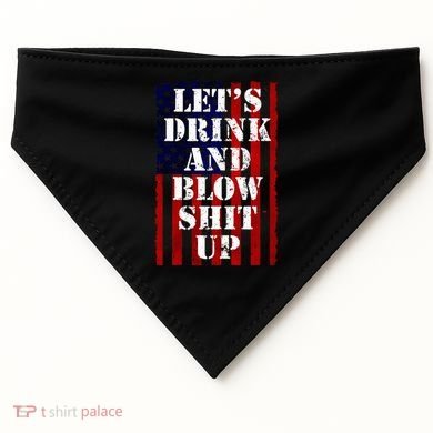 Funny Fireworks Day Drinking USA-Made Doggie Bandana
