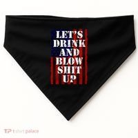 Funny Fireworks Day Drinking USA-Made Doggie Bandana thumb 0