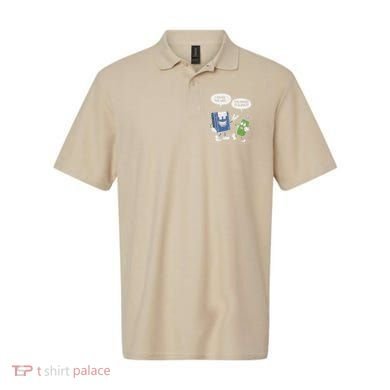 Funny Floppy Disk Vs. Usb Flash Drive Cartoon Design Polo