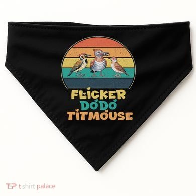 Funny Flicker Dodo Titmouse Bird Watch Nature Lover USA-Made Doggie Bandana