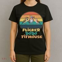 Funny Flicker Dodo Titmouse Bird Watch Nature Lover T-Shirt thumb 4