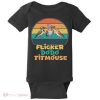Funny Flicker Dodo Titmouse Bird Watch Nature Lover Baby Bodysuit thumb 0
