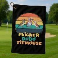 Funny Flicker Dodo Titmouse Bird Watch Nature Lover Golf Towel thumb 1