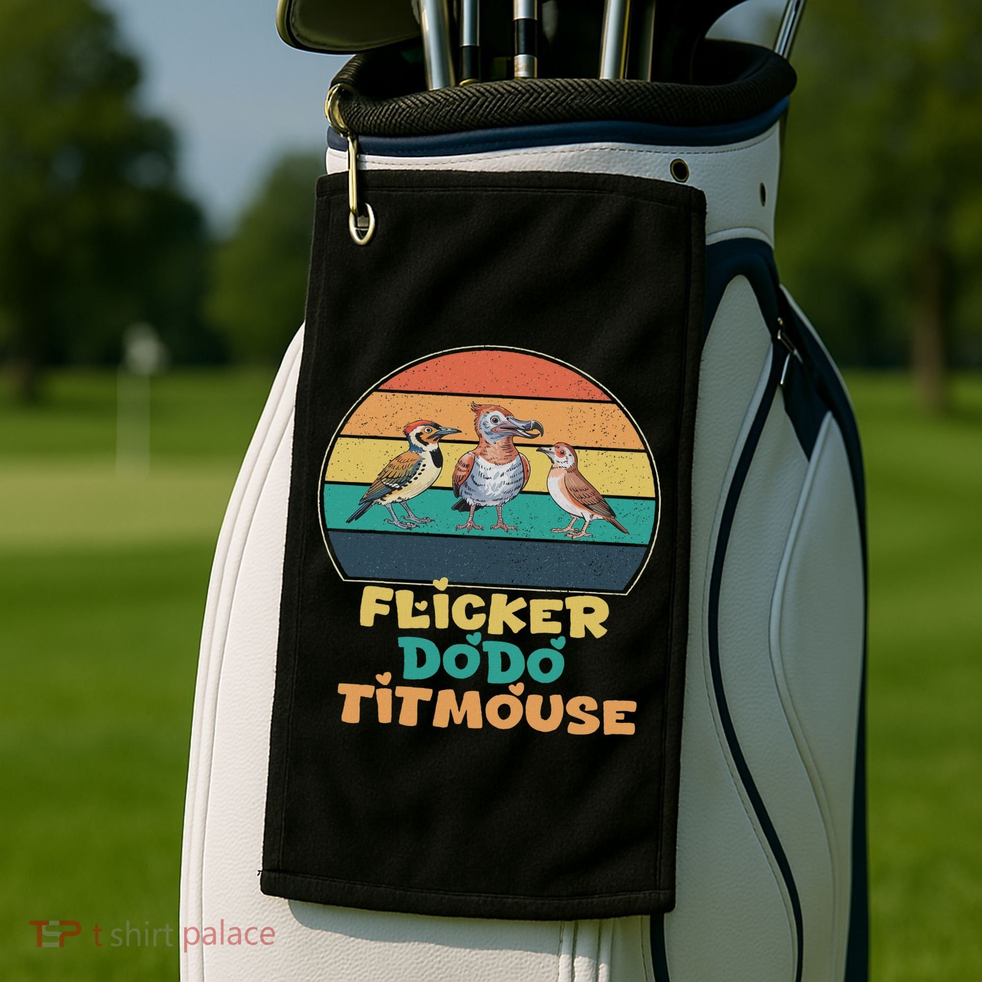 Funny Flicker Dodo Titmouse Bird Watch Nature Lover Golf Towel