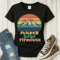 Funny Flicker Dodo Titmouse Bird Watch Nature Lover Women's T-Shirt thumb 3