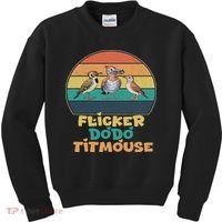 Funny Flicker Dodo Titmouse Bird Watch Nature Lover Kids Sweatshirt thumb 0