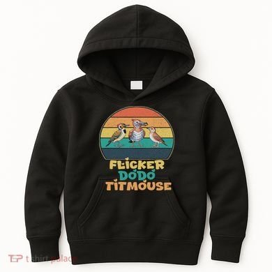Funny Flicker Dodo Titmouse Bird Watch Nature Lover Kids Hoodie