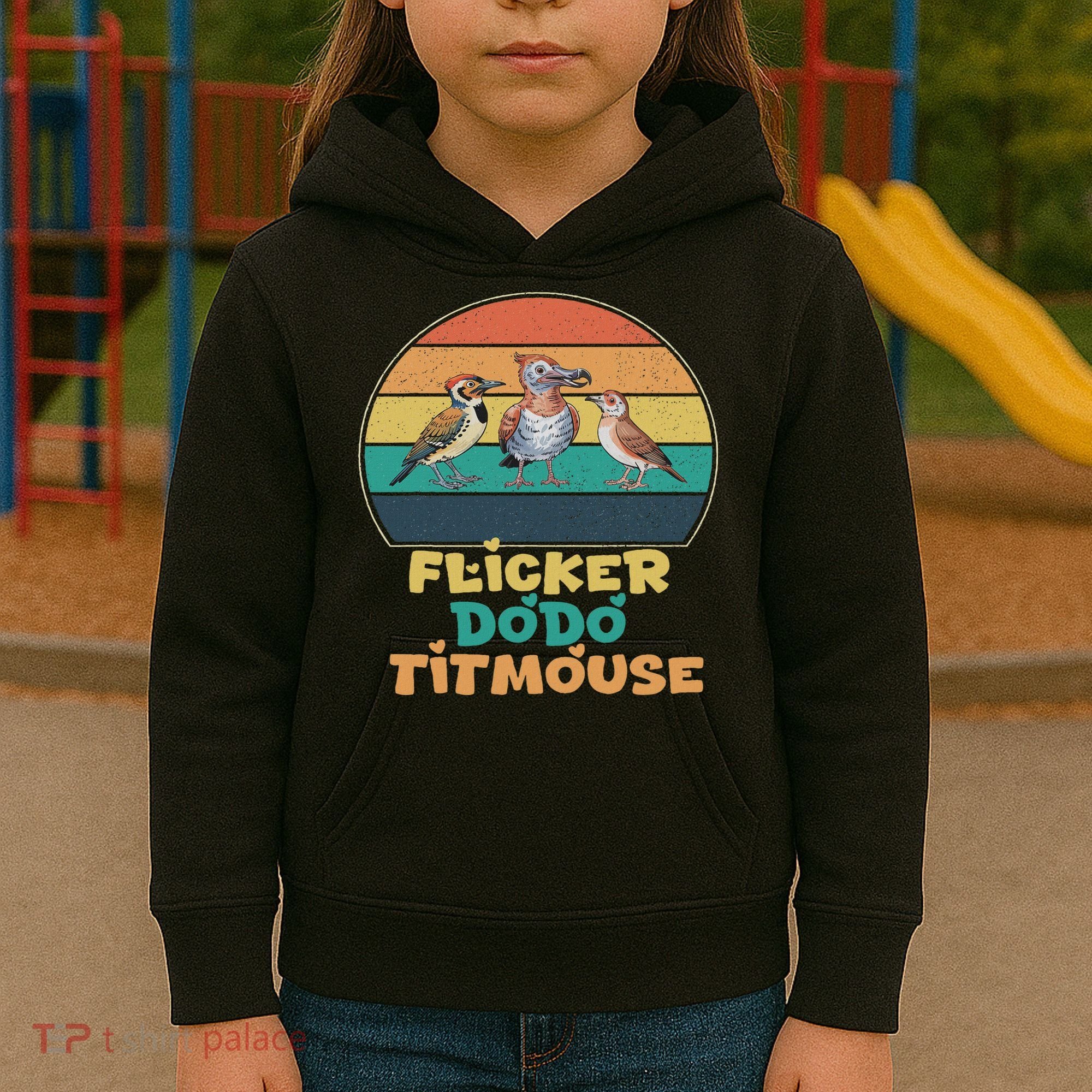 Funny Flicker Dodo Titmouse Bird Watch Nature Lover Kids Hoodie