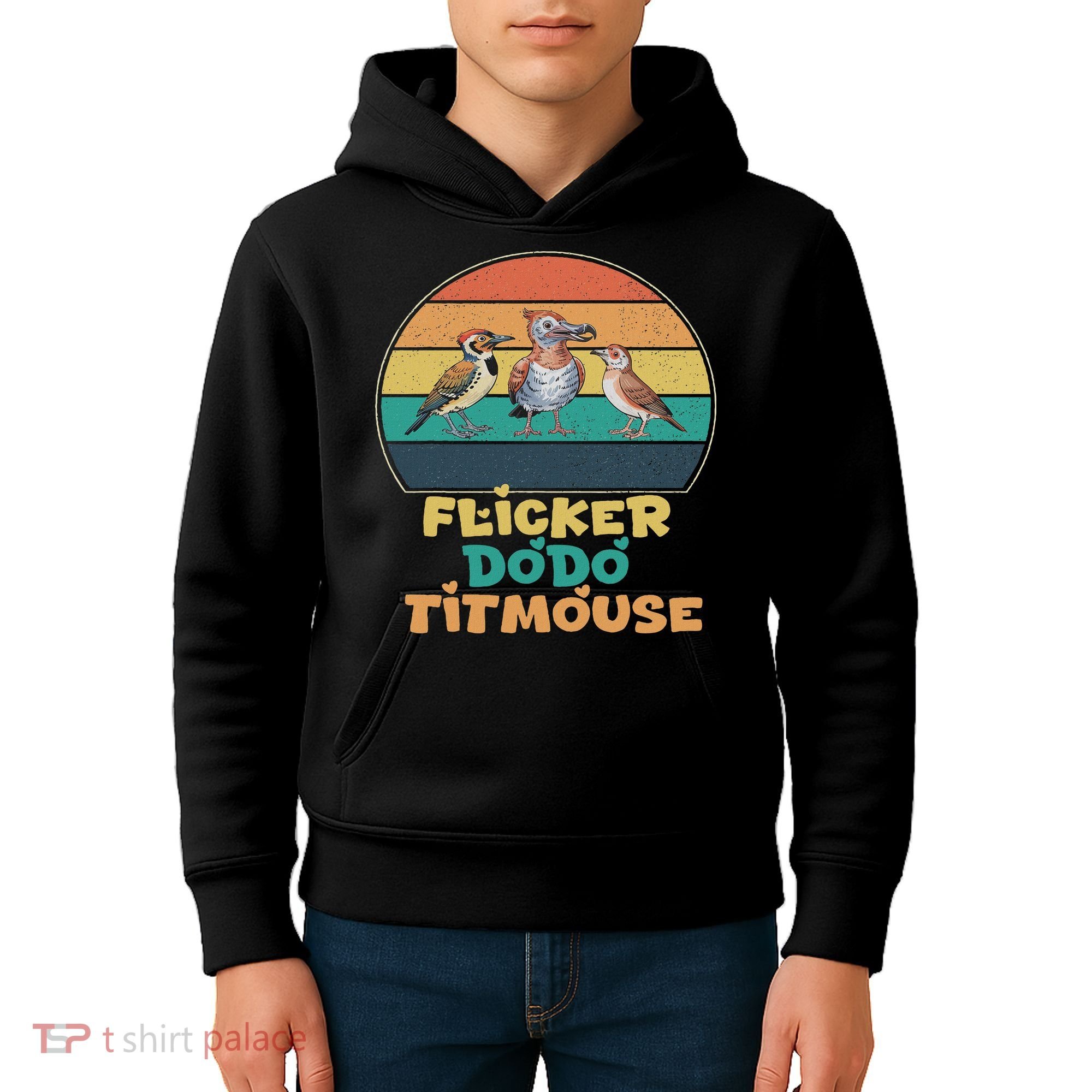 Funny Flicker Dodo Titmouse Bird Watch Nature Lover Kids Hoodie