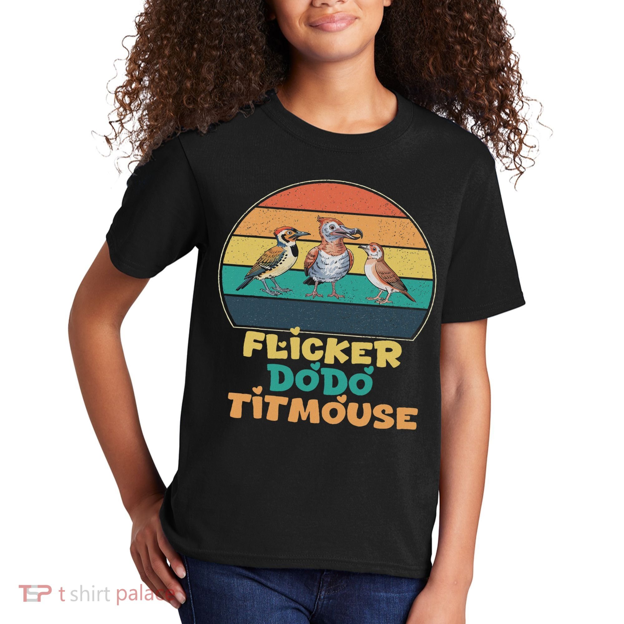 Funny Flicker Dodo Titmouse Bird Watch Nature Lover Kids T-Shirt