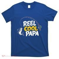 Funny FatherS Day Fish Reel Cool Fisher Papa Fishing Dad Funny Gift T-Shirt thumb 0