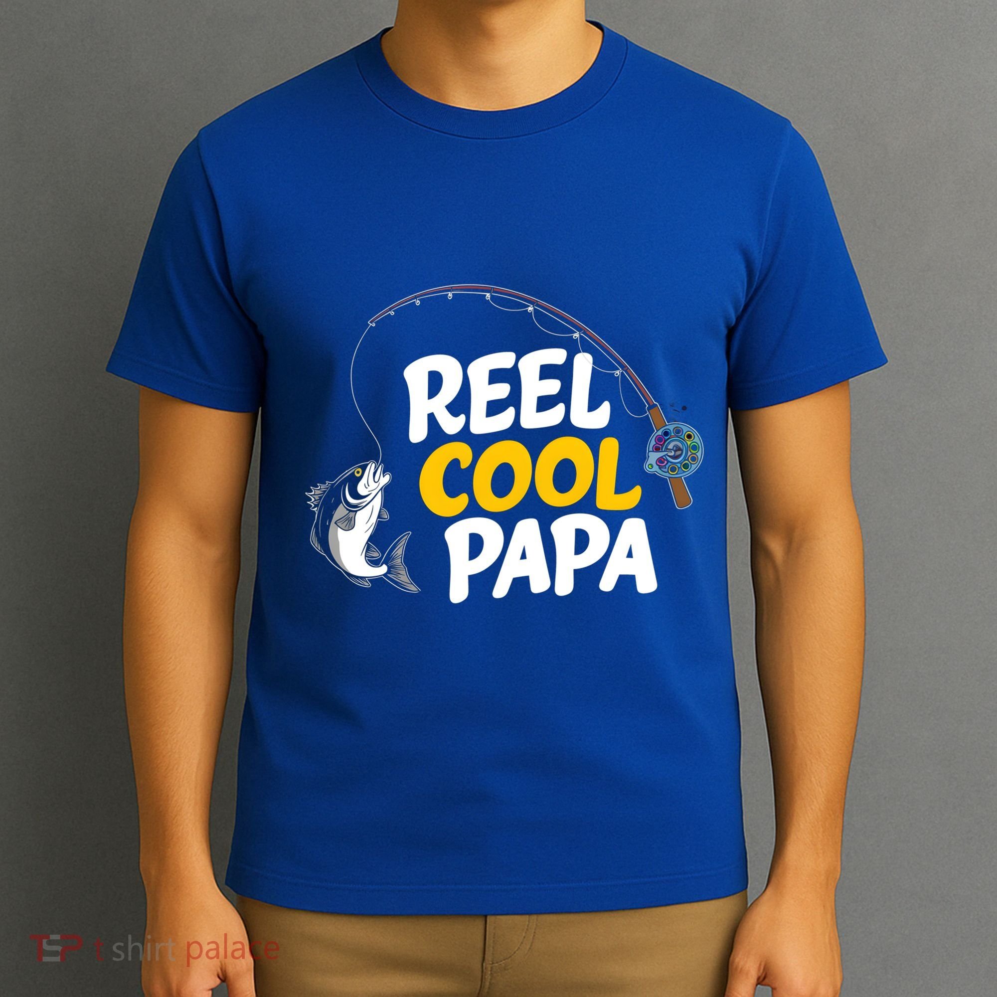 Funny FatherS Day Fish Reel Cool Fisher Papa Fishing Dad Funny Gift T-Shirt