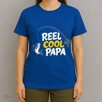 Funny FatherS Day Fish Reel Cool Fisher Papa Fishing Dad Funny Gift T-Shirt thumb 4