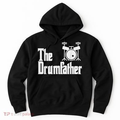 Funny Fathers Day The Drumfather Drummer Musician Dad Gift Hoodie