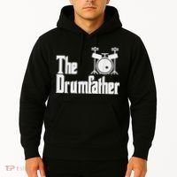 Funny Fathers Day The Drumfather Drummer Musician Dad Gift Hoodie thumb 2