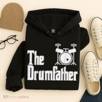 Funny Fathers Day The Drumfather Drummer Musician Dad Gift Hoodie thumb 4
