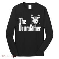 Funny Fathers Day The Drumfather Drummer Musician Dad Gift Long Sleeve Shirt thumb 0