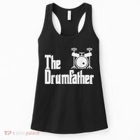 Funny Fathers Day The Drumfather Drummer Musician Dad Gift Women's Tank Top thumb 0